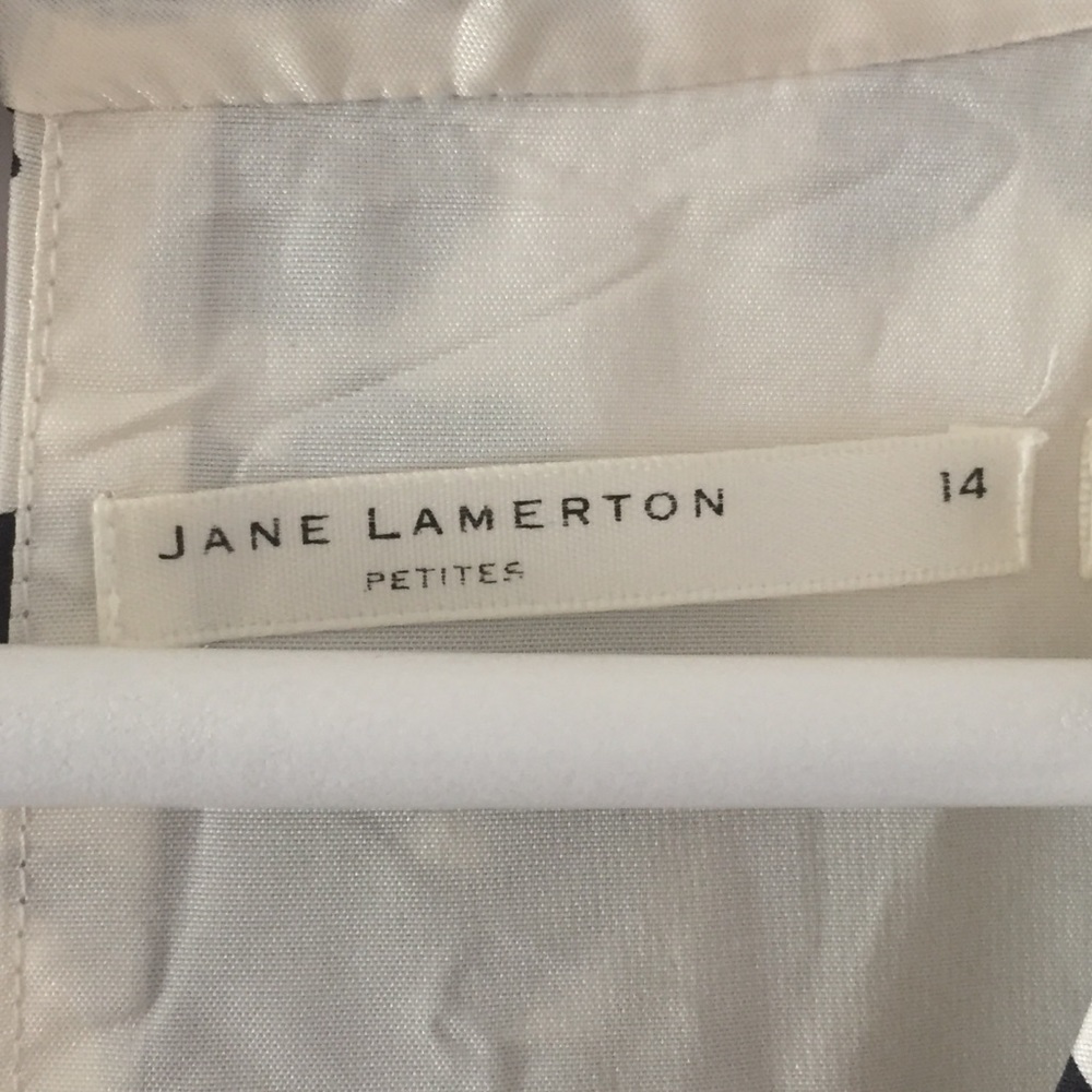 JANE LAMERTON PETITES womens petite 14 silk dress floral black and creamy white - Picture 3 of 17